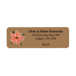 Stilvolles Coral Poinsettia Gold Address Label