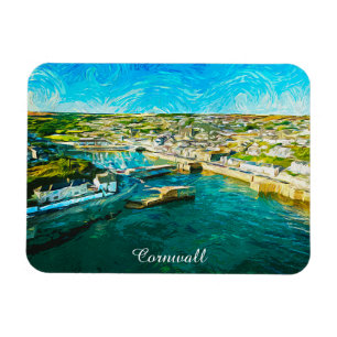 Stilvolles Cornwall England Küstenlandschaft Ölbil Magnet