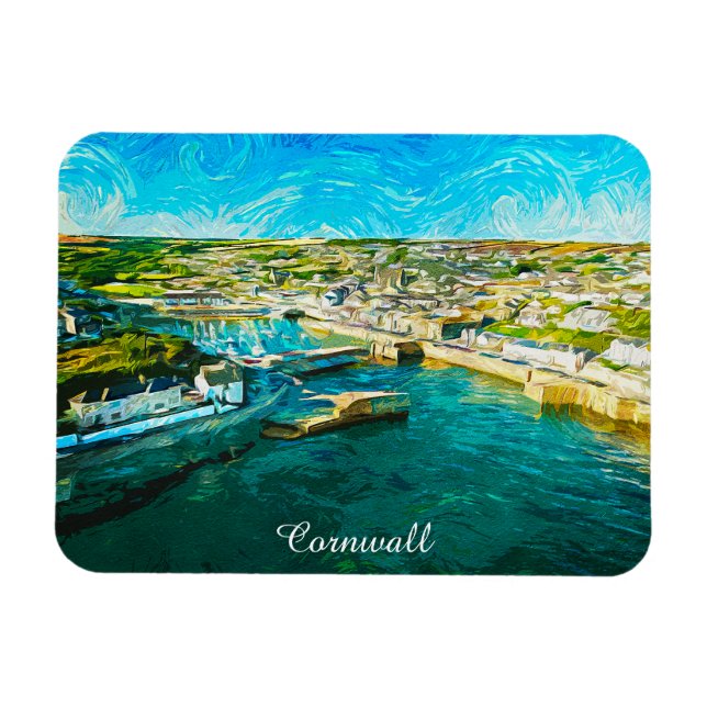 Stilvolles Cornwall England Küstenlandschaft Ölbil Magnet (Horizontal)
