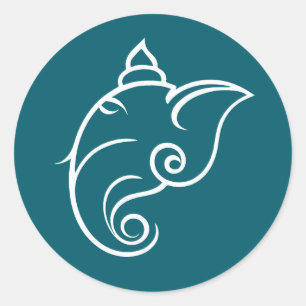 Stilvolles Dekorativ Ganesha Symbol Design Runder Aufkleber