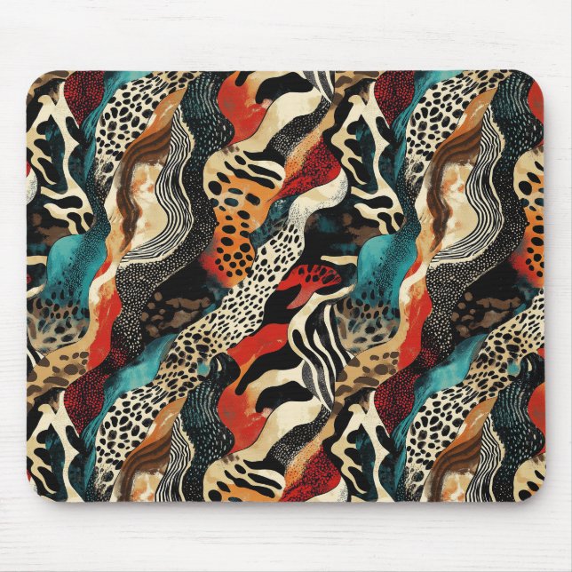 Stilvolles Design für Animal Print Fusion Mousepad (Vorne)