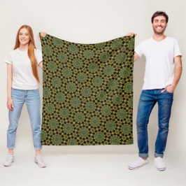 Stilvolles Design im Design Green & Gold Dot Art Fleecedecke