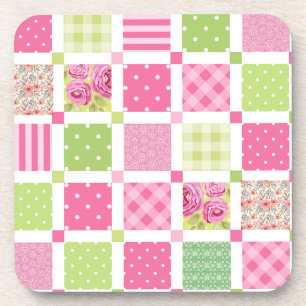 Stilvolles Design mit Blumenpolka-Punkt Getränkeuntersetzer