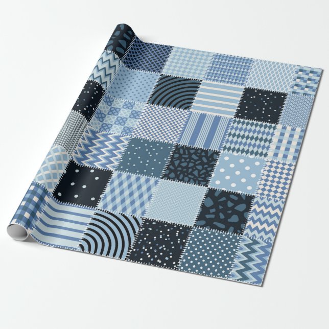 Stilvolles Design. Nahtloses Patchwork-Muster aus  Geschenkpapier (Ungerollt)