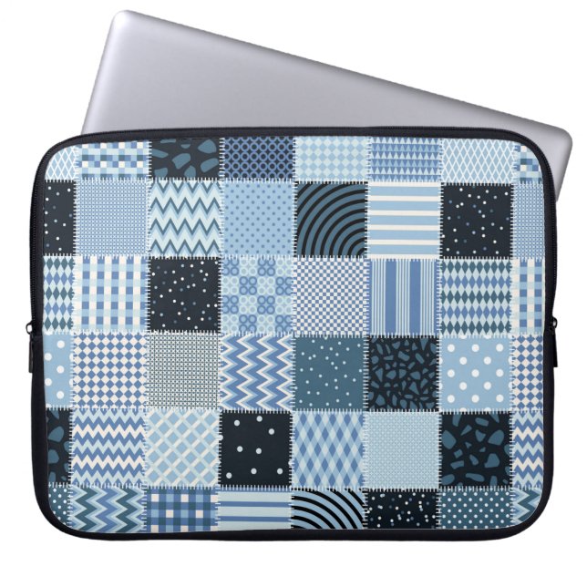 Stilvolles Design Nahtloses Patchwork-Muster aus S Laptopschutzhülle (Vorderseite)