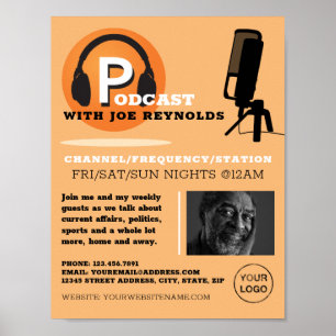 Stilvolles Design, Podcaster, Podcast-Werbung Poster