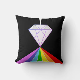 Stilvolles Diamant- und Regenbogen-Farben auf Schw Kissen