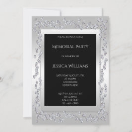 Stilvolles Diamonds Silver Memorial Party Einladung