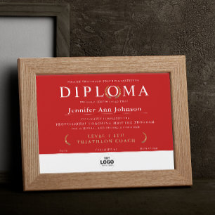 Stilvolles Diplom des Red Gold Wreath Abschluss Aw