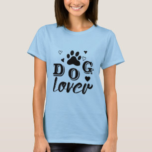 Stilvolles Dog Lover Design mit Paw Print und Herz T-Shirt