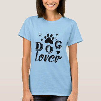 Stilvolles Dog Lover Design mit Paw Print und Herz T-Shirt
