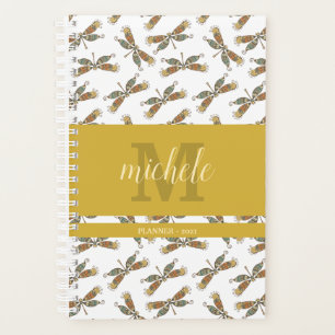Stilvolles Dragonfly-Muster Mit Monogramm Planer