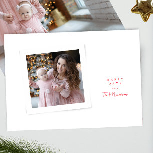 stilvolles Drehbuch Rot White Happy Day Foto Feiertagskarte