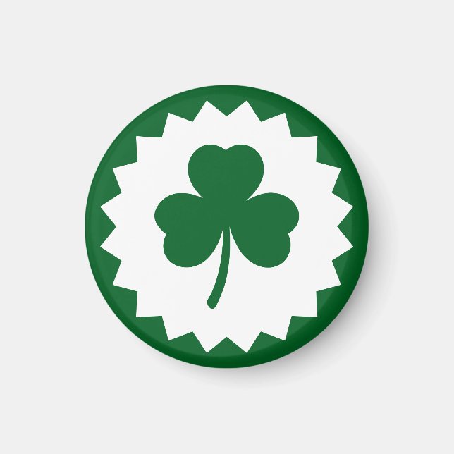 Stilvolles Dreiblattklee-Design Premium Magnet (Vorne)