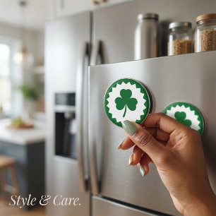 Stilvolles Dreiblattklee-Design Premium Magnet