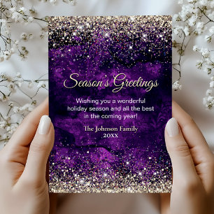 Stilvolles dunkles Lila Gold Glitter Weihnachten N