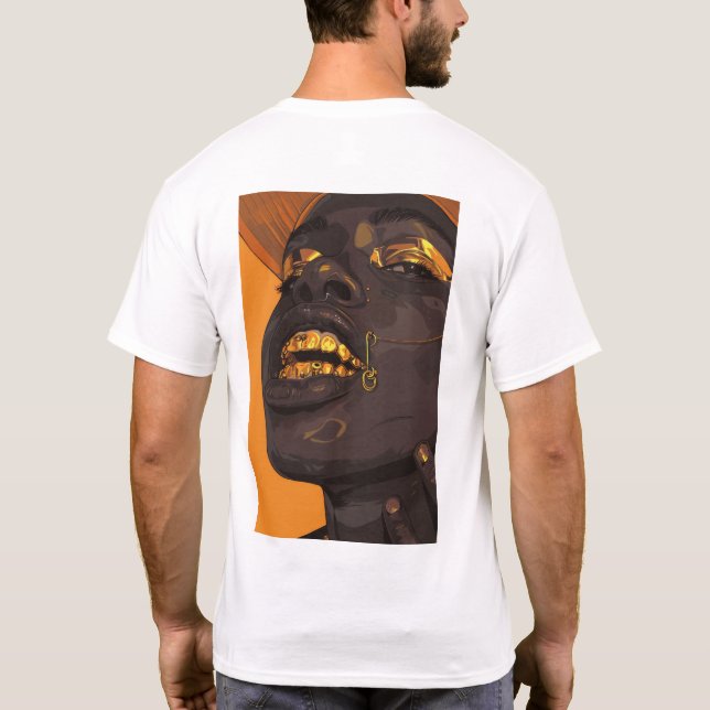 Stilvolles Ebony Man mit Dekorations-T - Shirt (Rückseite)