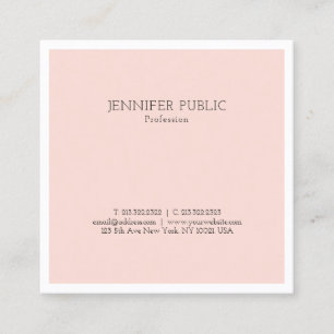 Stilvolles, einfaches Design Trendy Blush Pink Lux Quadratische Visitenkarte