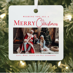 Stilvolles Elegant Reed Frohe Weihnachtsfamilie Fo Ornament Aus Metall