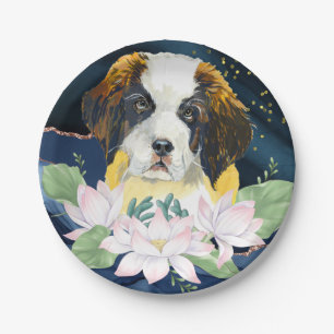 Stilvolles, elegantes Design mit St. Bernard Hund Pappteller