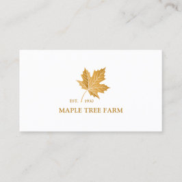Stilvolles elegantes Gold Ochre Maple Leaf Logo Visitenkarte