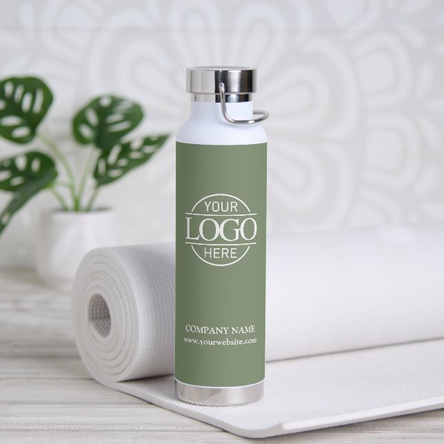 Stilvolles Elegantes Hellgrünes Firmenlogo Trinkflasche (Yoga)