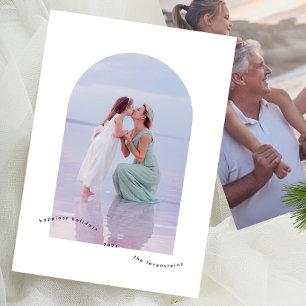 Stilvolles Elegantes Minimal Arch Foto Glücklich Feiertagskarte