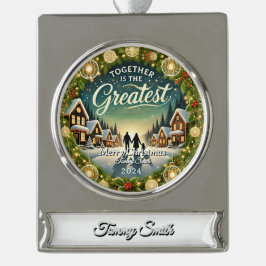 Stilvolles Elegantes Modernes Einfaches Retro Vint Banner-Ornament Silber