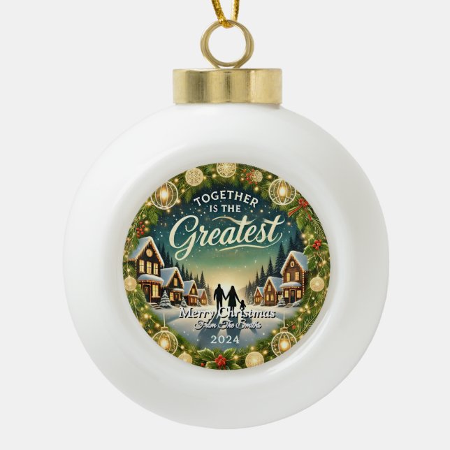 Stilvolles Elegantes Modernes Einfaches Retro Vint Keramik Kugel-Ornament (Vorderseite)