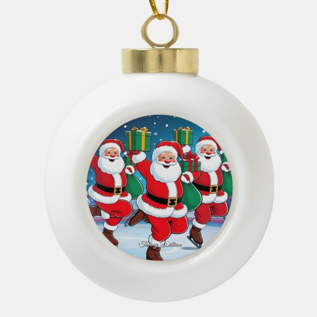 Stilvolles Elegantes Modernes Einfaches Retro Vint Keramik Kugel-Ornament (Vorderseite)