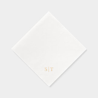 Stilvolles Elegantes Paar Eckhochzeitsmonogramm Servietten Mit Folie