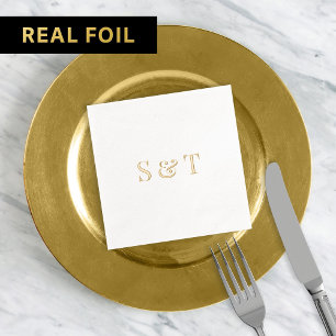 Stilvolles Elegantes Paar Hochzeits-Monogramm Et-Z Servietten Mit Folie