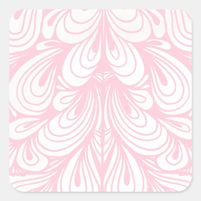 Stilvolles elegantes, rosa Muster Quadratischer Aufkleber (Vorderseite)