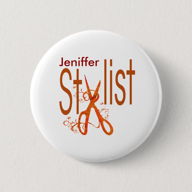 Stilvolles elegantes Stylist-Design Button (Vorderseite)