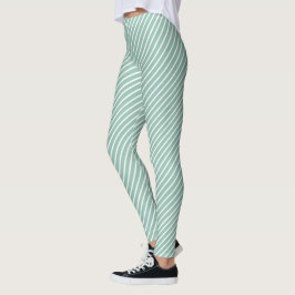 Stilvolles Entenei-Blau-Diagonalgestreiftes-Yogaou Leggings