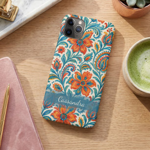 Stilvolles ethnisches, farbenfrohes Paisley-Blumen Case-Mate iPhone Hülle
