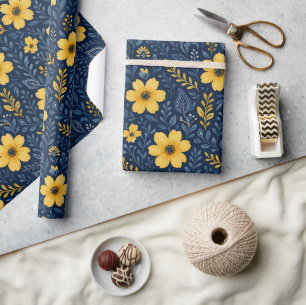 Stilvolles ethnisches mediterranes florales Kunstm Geschenkpapier