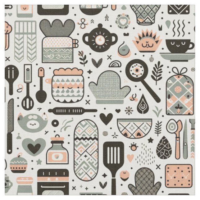 Stilvolles Fabric - Modernes kulinarisches Design Stoff (Nahaufnahme)