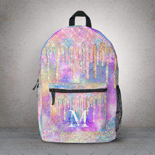 Stilvolles, farbenfrohes Einhorn mit tropfendem Gl Bedruckter Rucksack