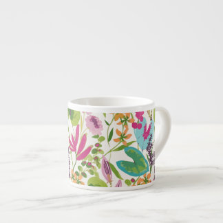 Stilvolles farbenfrohes Sommer-Tropen-Blumenmuster Espressotasse