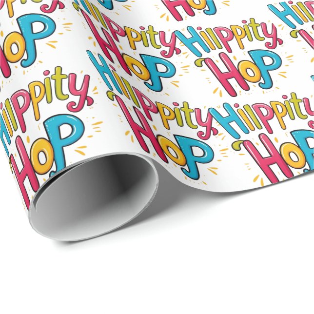 Stilvolles Farbige Florale Frohe Ostern Geschenkpapier (Rolleneckpunkt)