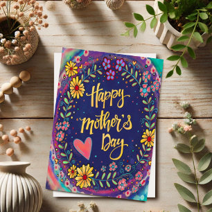 Stilvolles Florales Frohes Muttertag Inspirivity Karte