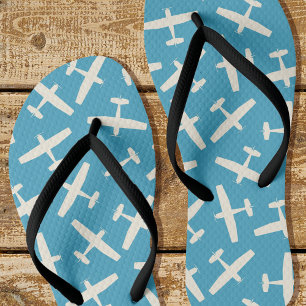 Stilvolles Flugzeugmuster Blau Flip Flops