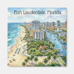 Stilvolles Fort Lauderdale Florida Aquarell Magnet