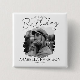 Stilvolles Foto Birthday Memorial Button