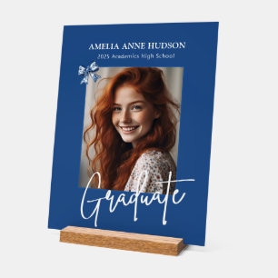 Stilvolles Foto Blue & White Graduate Acrylschild
