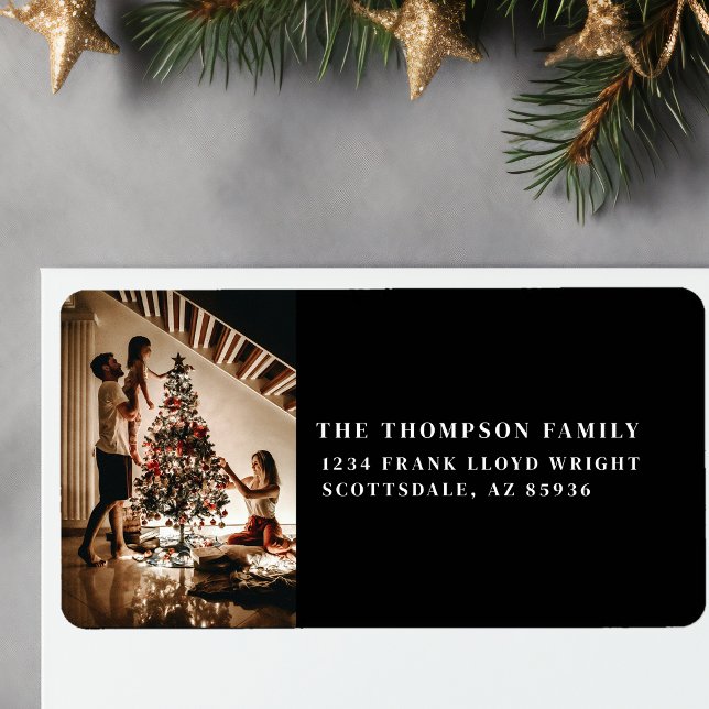 Stilvolles Foto der Familie 2023 Minimalistisch Mo Adressaufkleber (Von Creator hochgeladen)