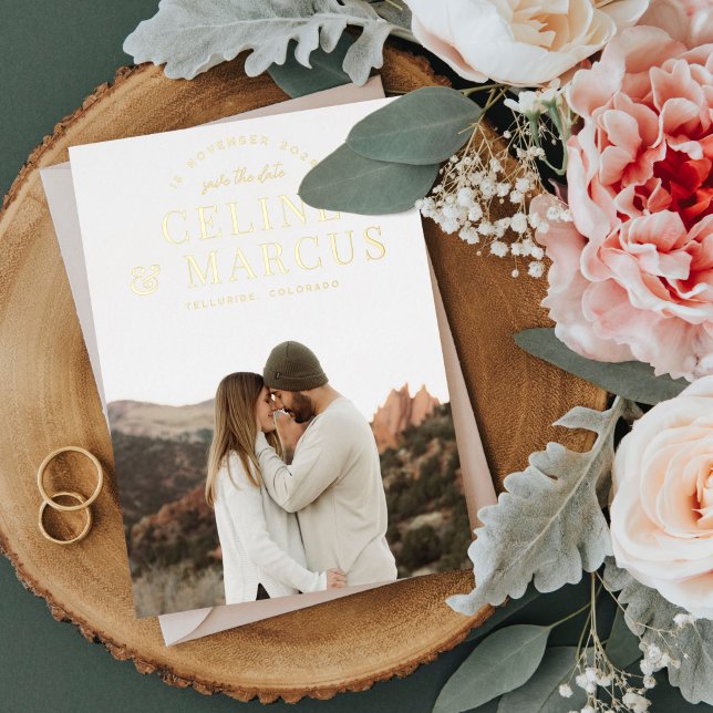 Stilvolles Foto Doppelseitig Folieneinladung (Von Creator hochgeladen)