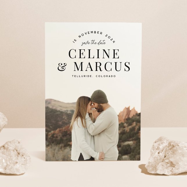 Stilvolles Foto Doppelseitig Save The Date (Von Creator hochgeladen)