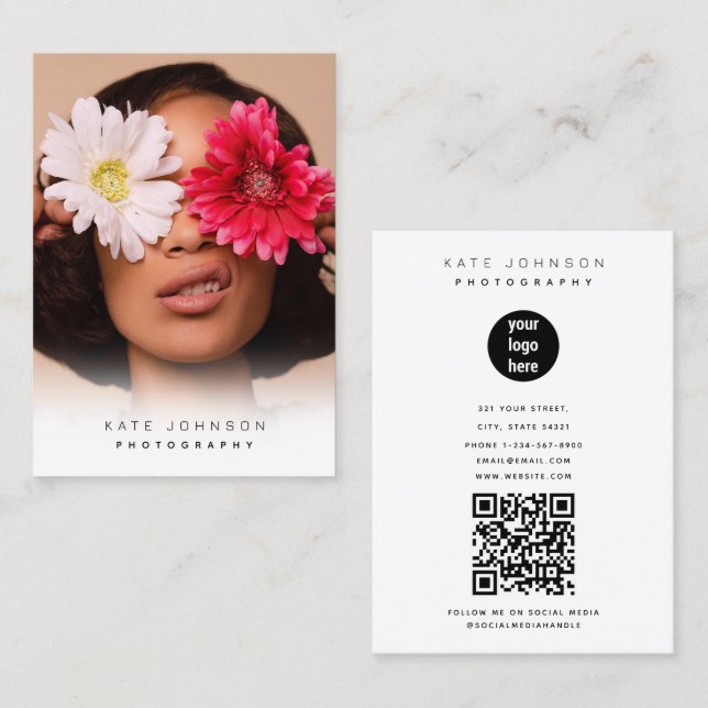 Stilvolles Foto für Firmenlogos für Fotografen Visitenkarte (Vorne/Hinten)